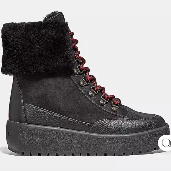 COACH Tyler Shearling Platform Boots - Picture 2 of 6